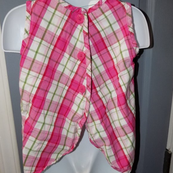 HANNA ANDERSSON PLAID SLEEVELESS DRESS SIZE 80 - Picture 3 of 3